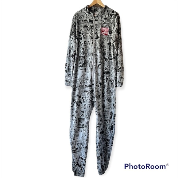 Marvel Other - MARVEL Grey Comic Onesie Pajamas Size Medium